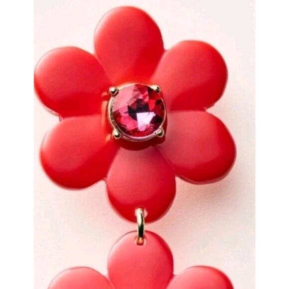 Kate Spade New York x Target - RED Floral Linear Earrings Limited Edition/New - Picture 5 of 7